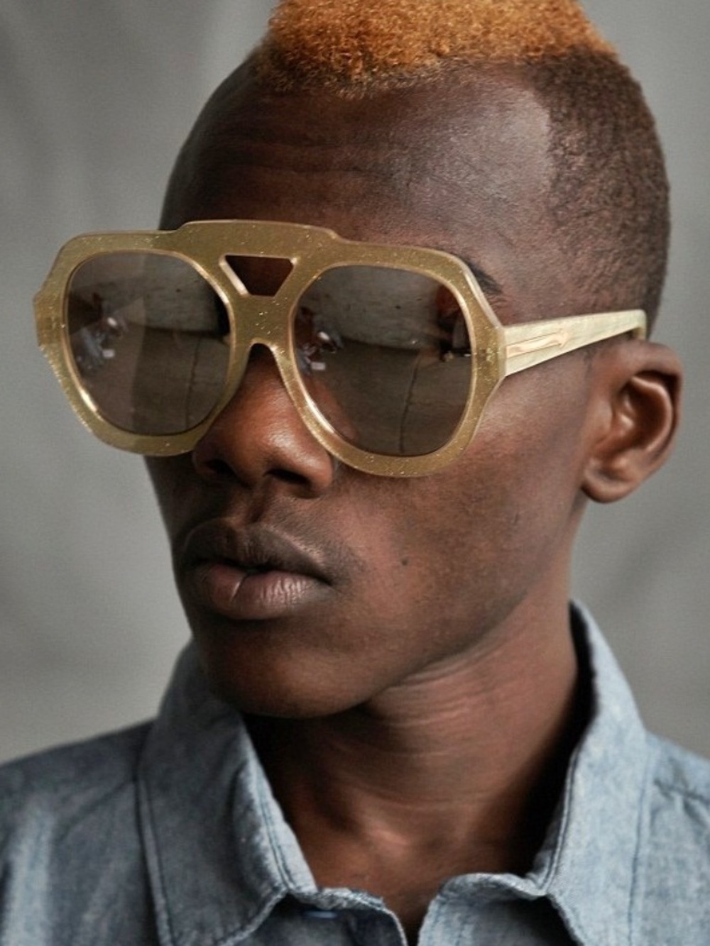 Karen Walker Huge Aviator Sunglasses Visible Collection 2014 - gold w/ case